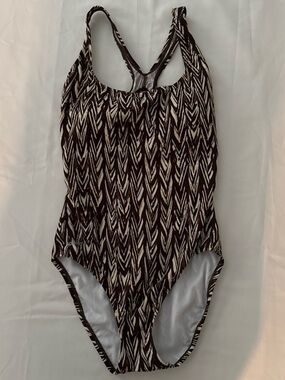 Speedo Brown & Cream Patterned Women's One-Piece Swimsuit